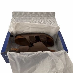 Birkenstock Arizona Brown Oiled Leather Sandals Size 7 Regular Fit Pre- owned